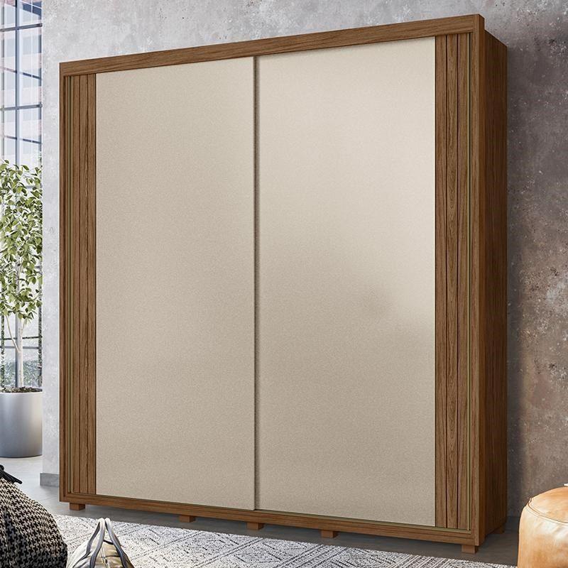 Guarda Roupa Casal Viena 2 Portas Deslizantes Flex Avelã/Fendi